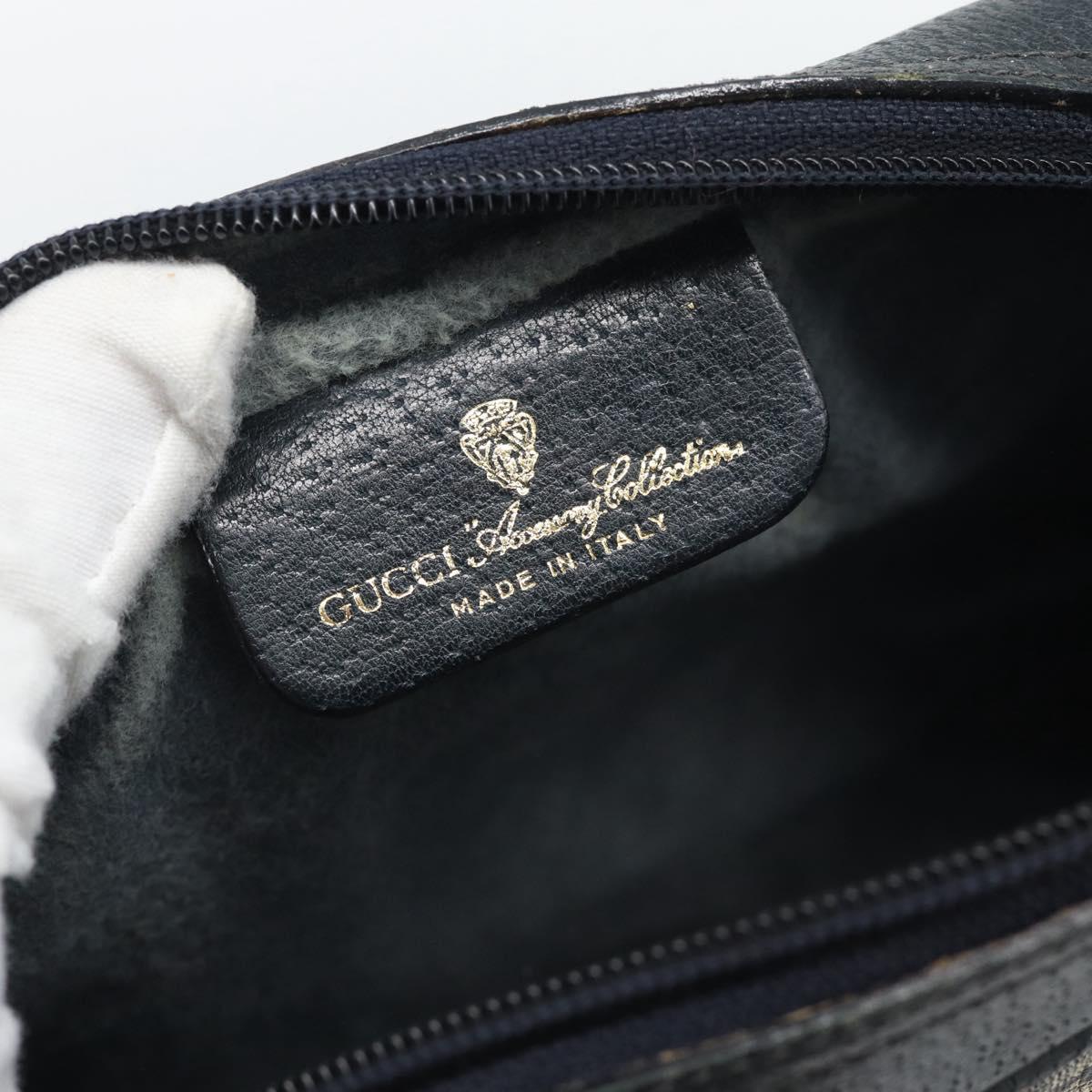 GUCCI GG Supreme Sherry Line Shoulder Bag PVC Navy Gold 72 001 3654 Auth gh2235