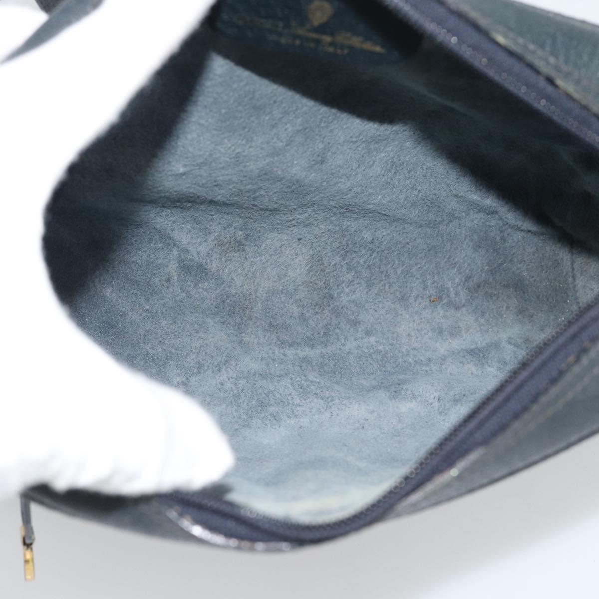 GUCCI GG Supreme Sherry Line Shoulder Bag PVC Navy Gold 72 001 3654 Auth gh2235