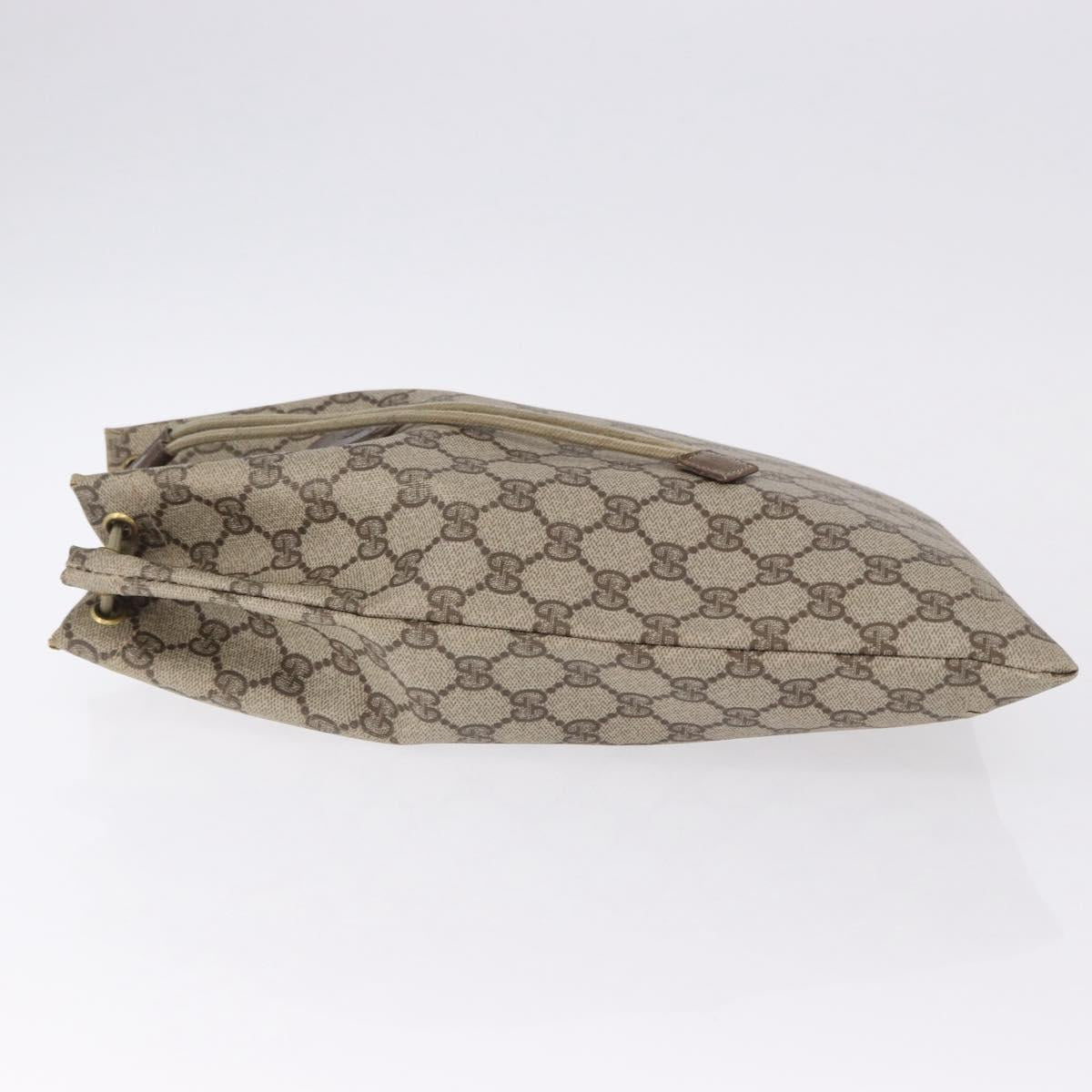 GUCCI GG Supreme Purse Pouch PVC Leather Beige Gold Tone 97 19 303 Auth gh2245