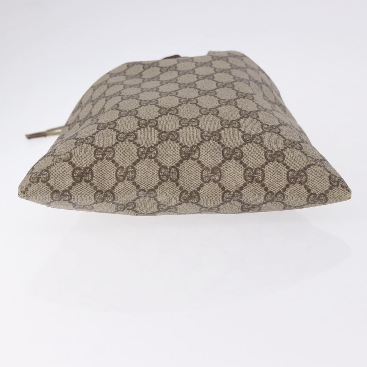 GUCCI GG Supreme Purse Pouch PVC Leather Beige Gold Tone 97 19 303 Auth gh2245