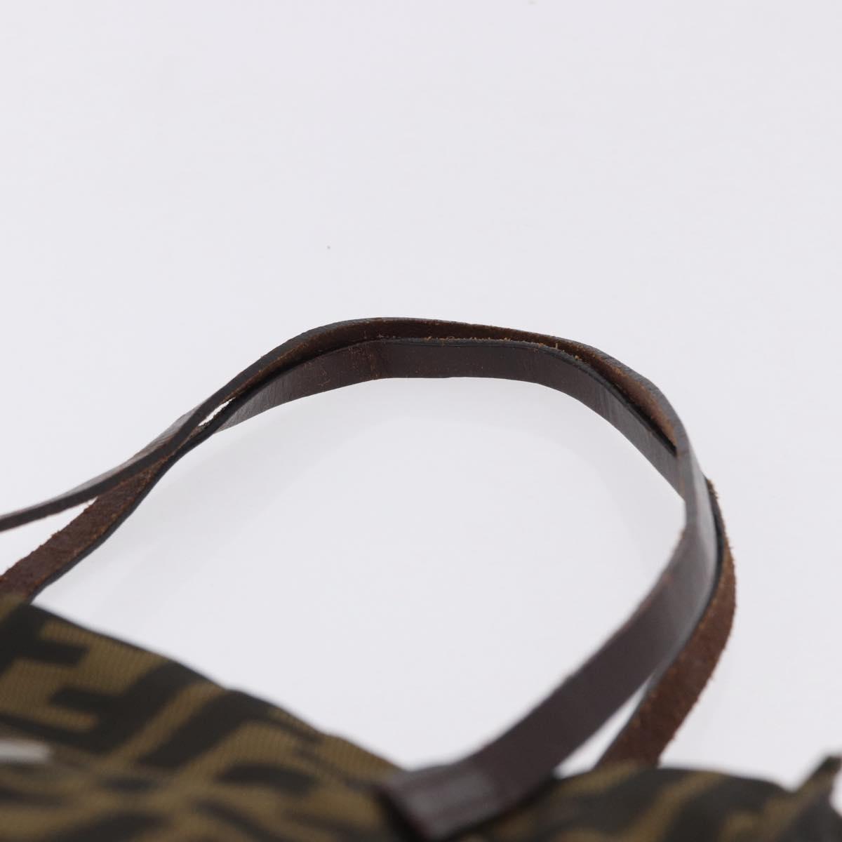 FENDI Zucca Canvas Tote Bag Black Brown Auth gh2249