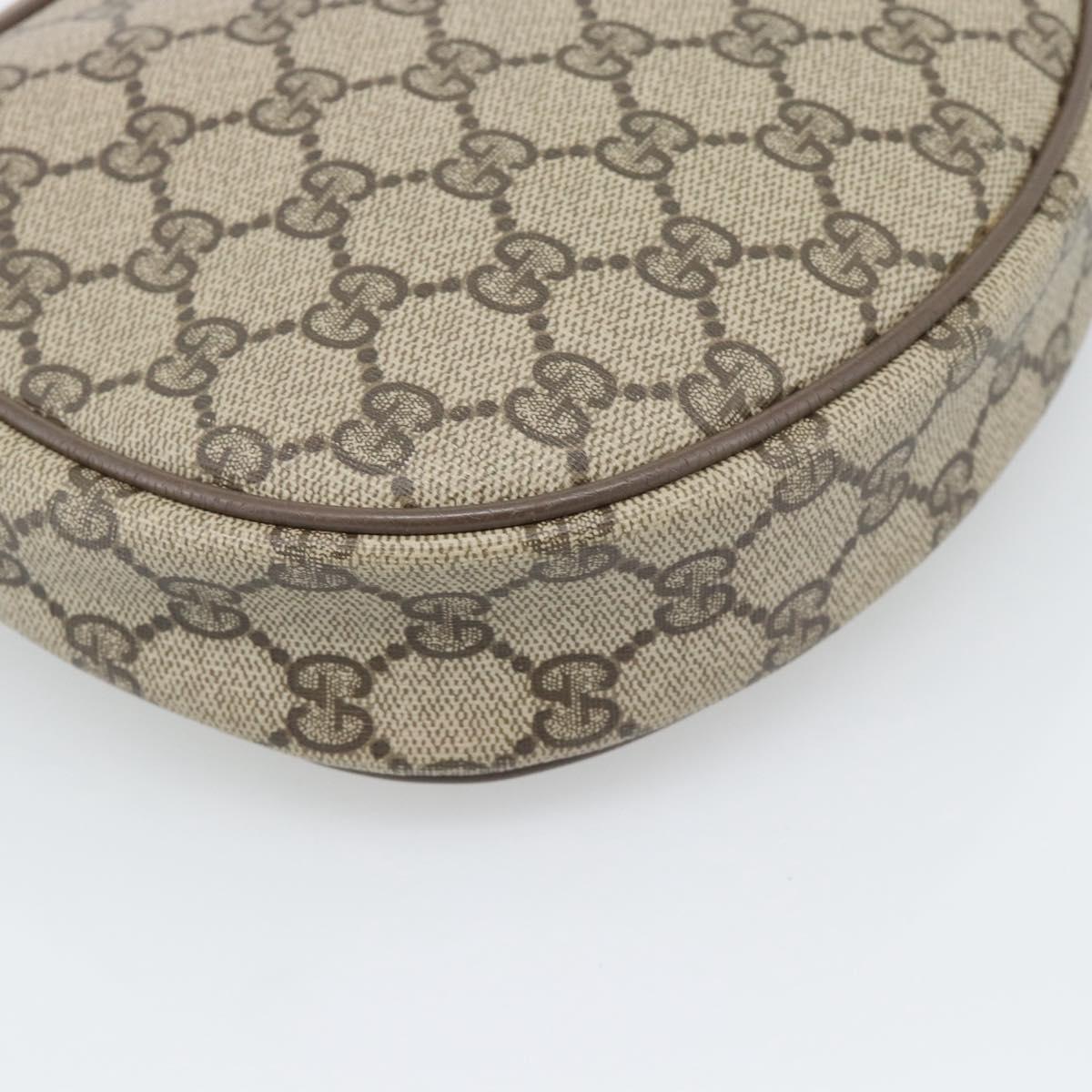 GUCCI GG Supreme Shoulder Bag PVC Leather Beige Gold Tone 56 02 600 Auth gh2251