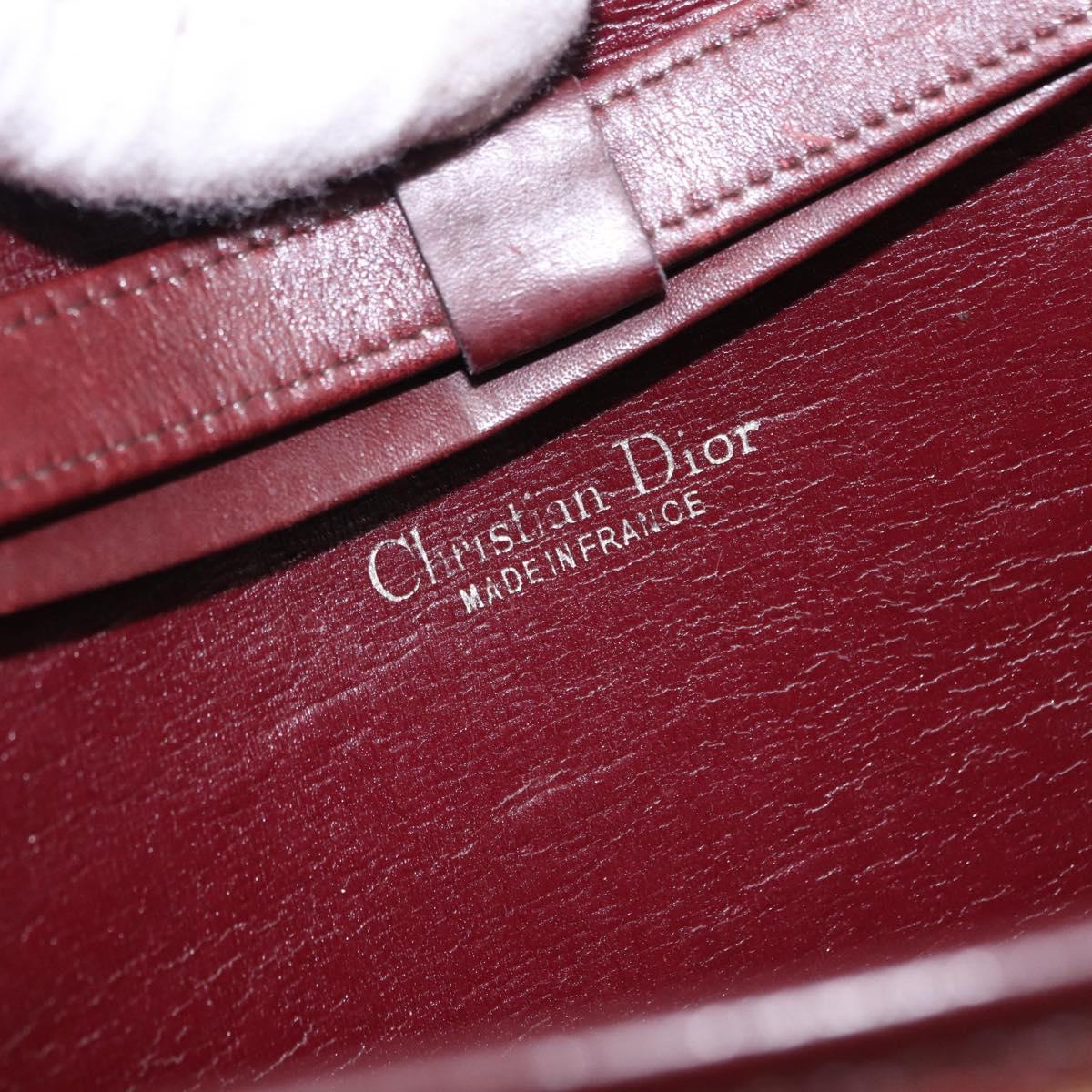 Christian Dior Trotter Canvas Shoulder Bag Red Gold Tone Auth gh2252