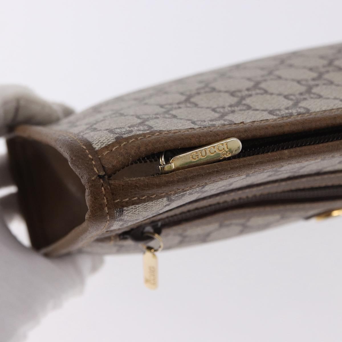 GUCCI GUCCI Plus Clutch Bag PVC Leather Beige Gold Tone Auth gh2255