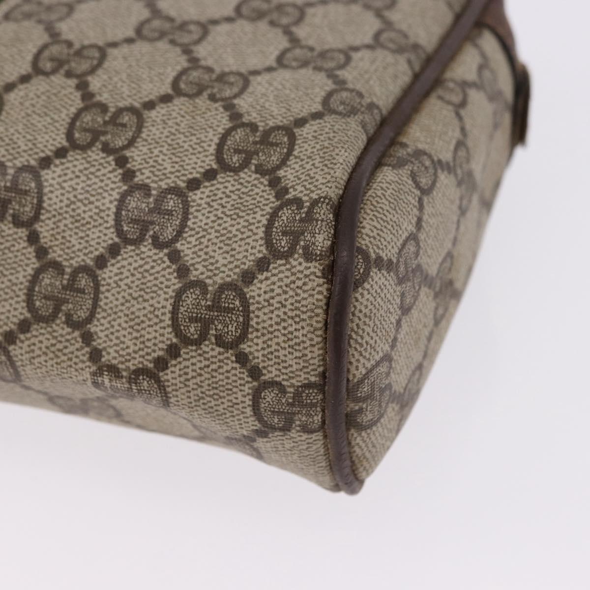 GUCCI GG Supreme Web Sherry Line Clutch Bag PVC Beige 63 014 3553 Auth gh2257