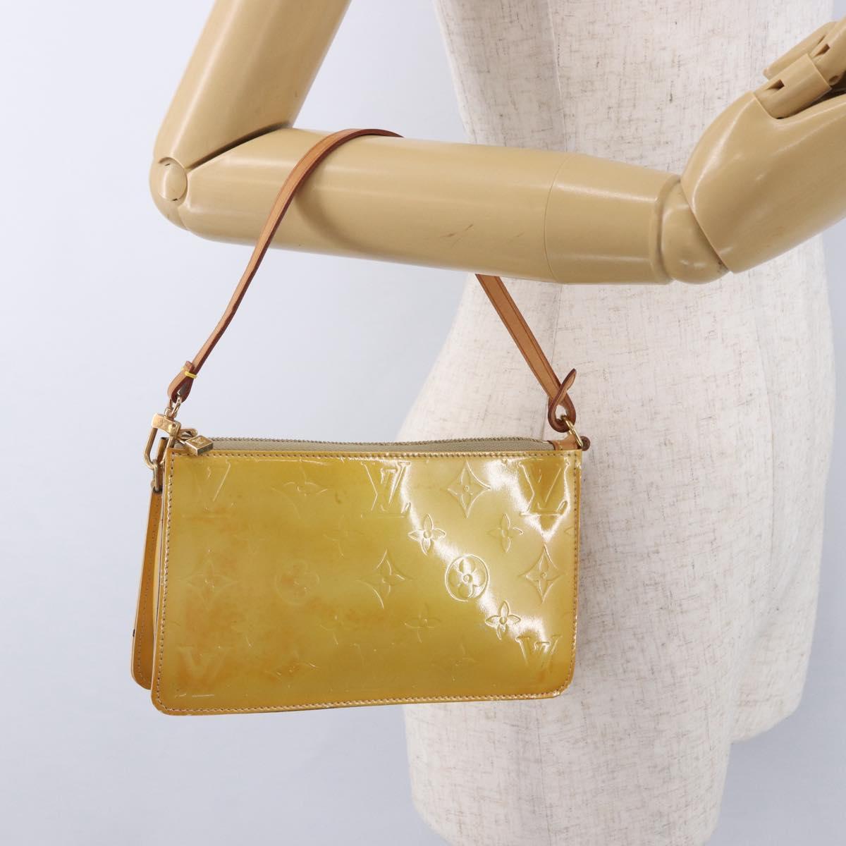 LOUIS VUITTON Monogram Vernis Lexington Accessory Pouch Beige M91010 Auth gh2259