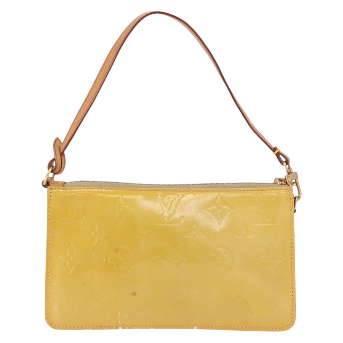 LOUIS VUITTON Monogram Vernis Lexington Accessory Pouch Beige M91010 Auth gh2259