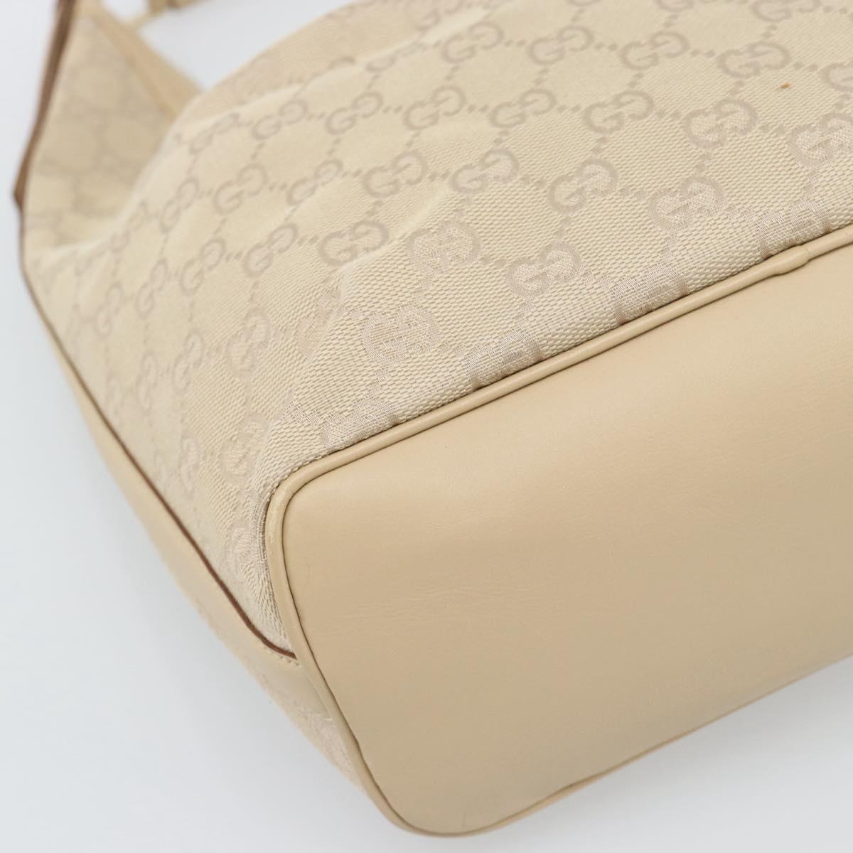 GUCCI GG Canvas Hand Bag Beige Gold Tone 73885 Auth gh2261A