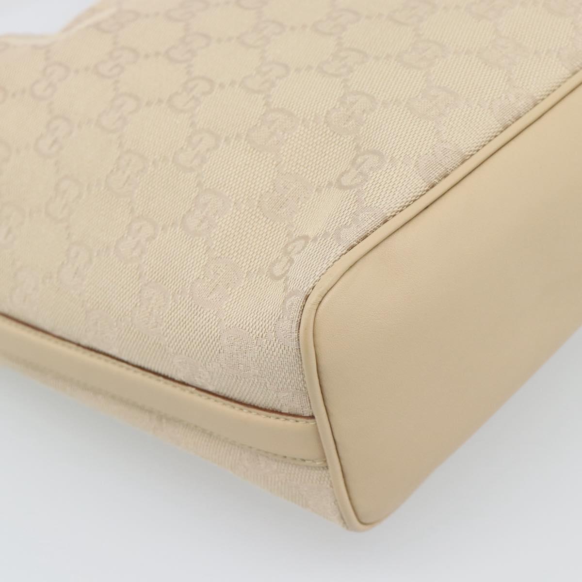 GUCCI GG Canvas Hand Bag Beige Gold Tone 73885 Auth gh2261A