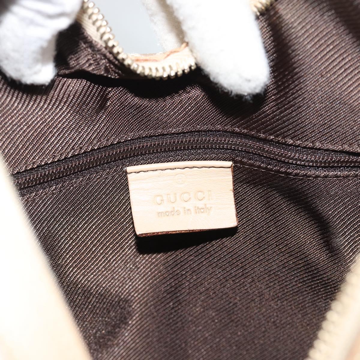 GUCCI GG Canvas Hand Bag Beige Gold Tone 73885 Auth gh2261A