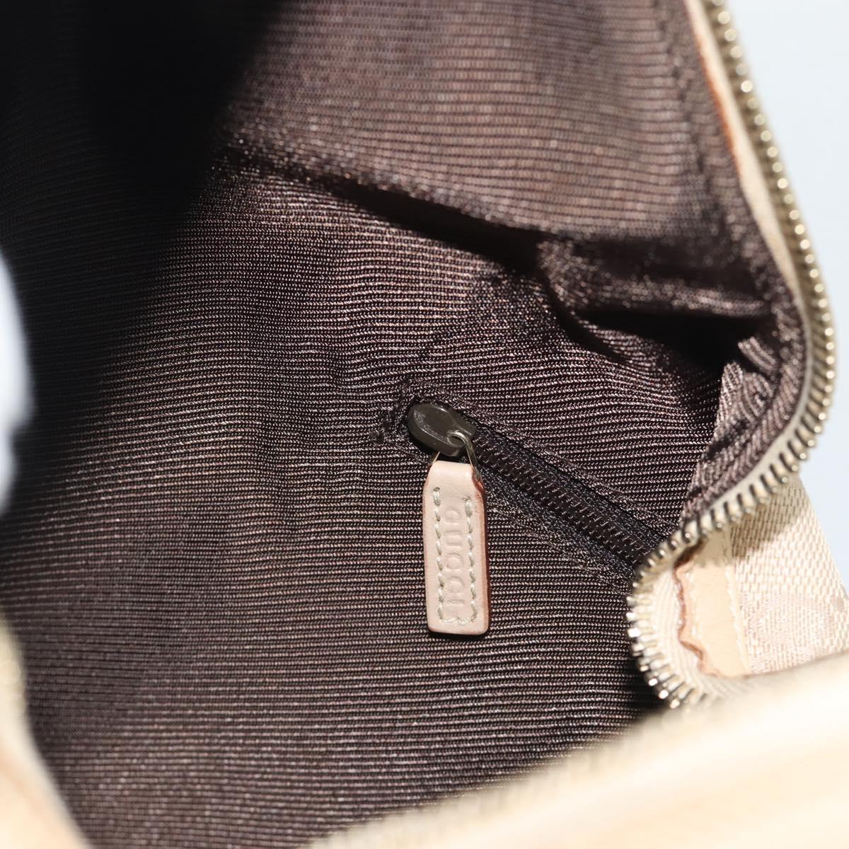 GUCCI GG Canvas Hand Bag Beige Gold Tone 73885 Auth gh2261A