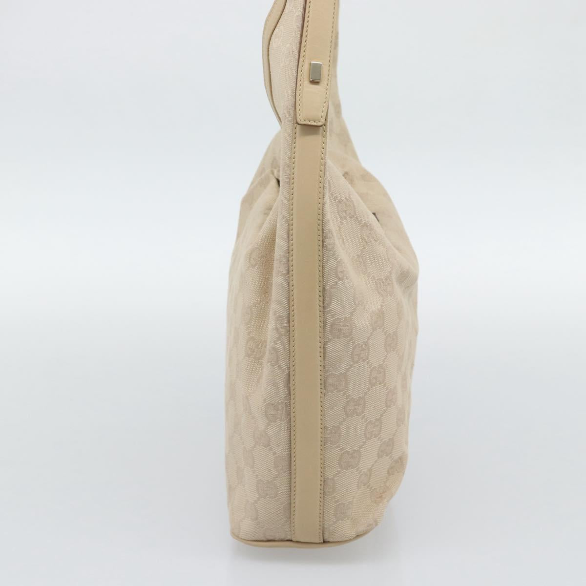 GUCCI GG Canvas Hand Bag Beige Gold Tone 73885 Auth gh2261A