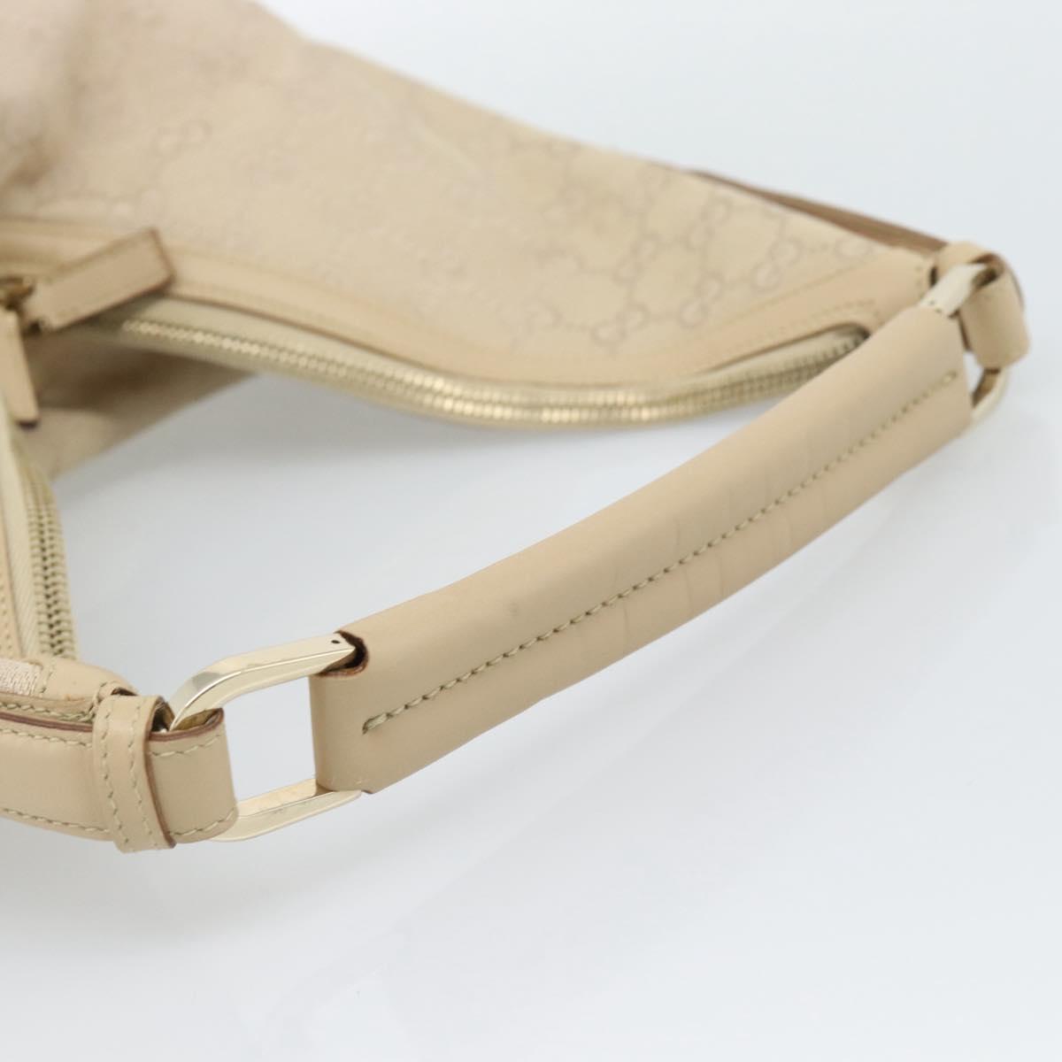 GUCCI GG Canvas Hand Bag Beige Gold Tone 73885 Auth gh2261A