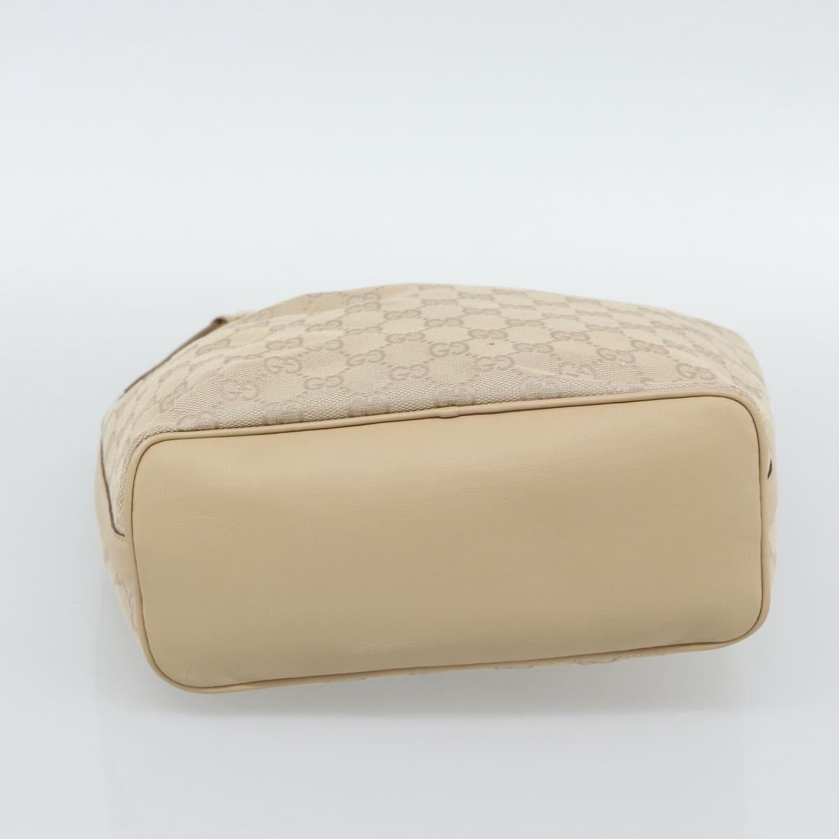 GUCCI GG Canvas Hand Bag Beige Gold Tone 73885 Auth gh2261A