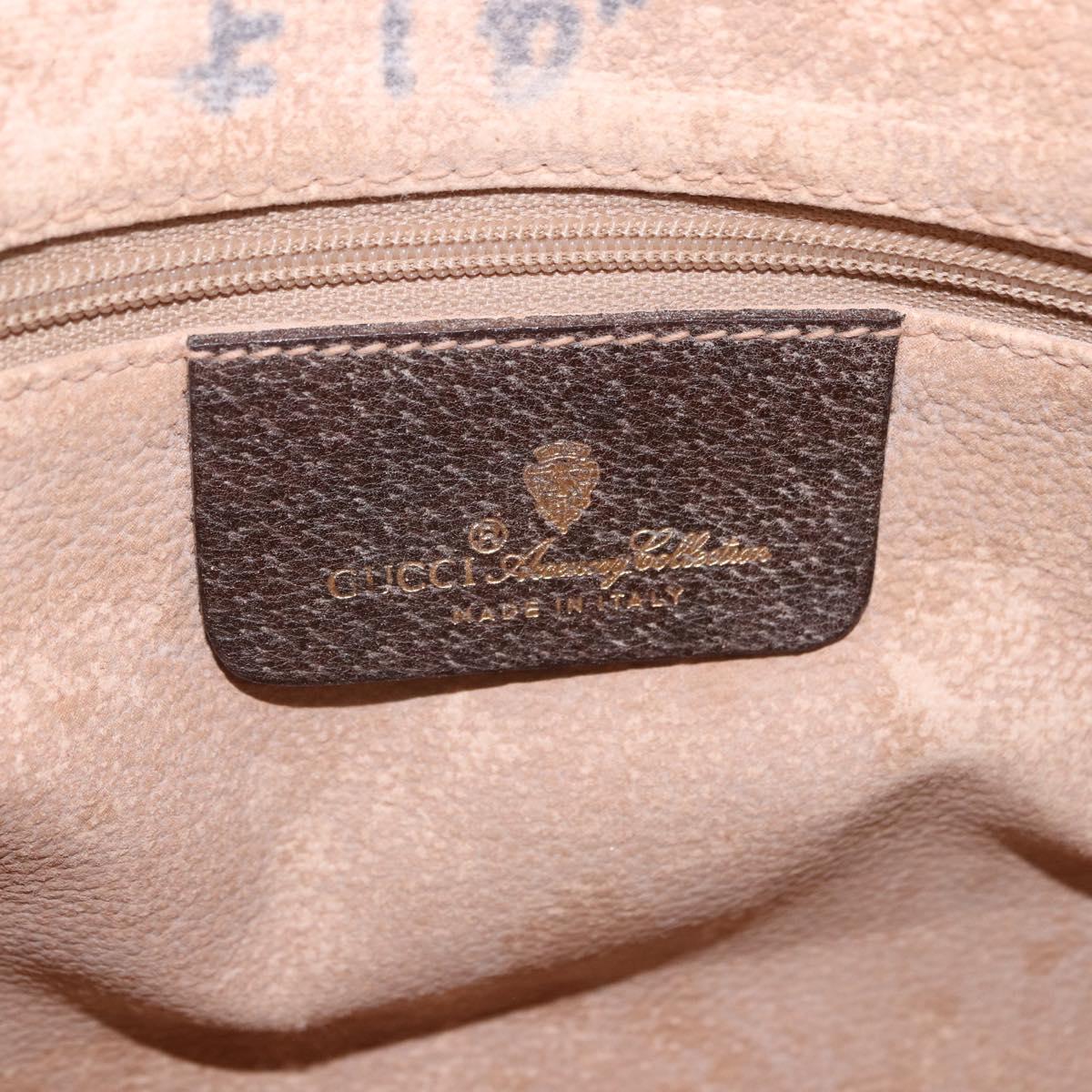 GUCCI GG Supreme Clutch Bag PVC Leather Beige Gold Tone 97 01 037 Auth gh2262