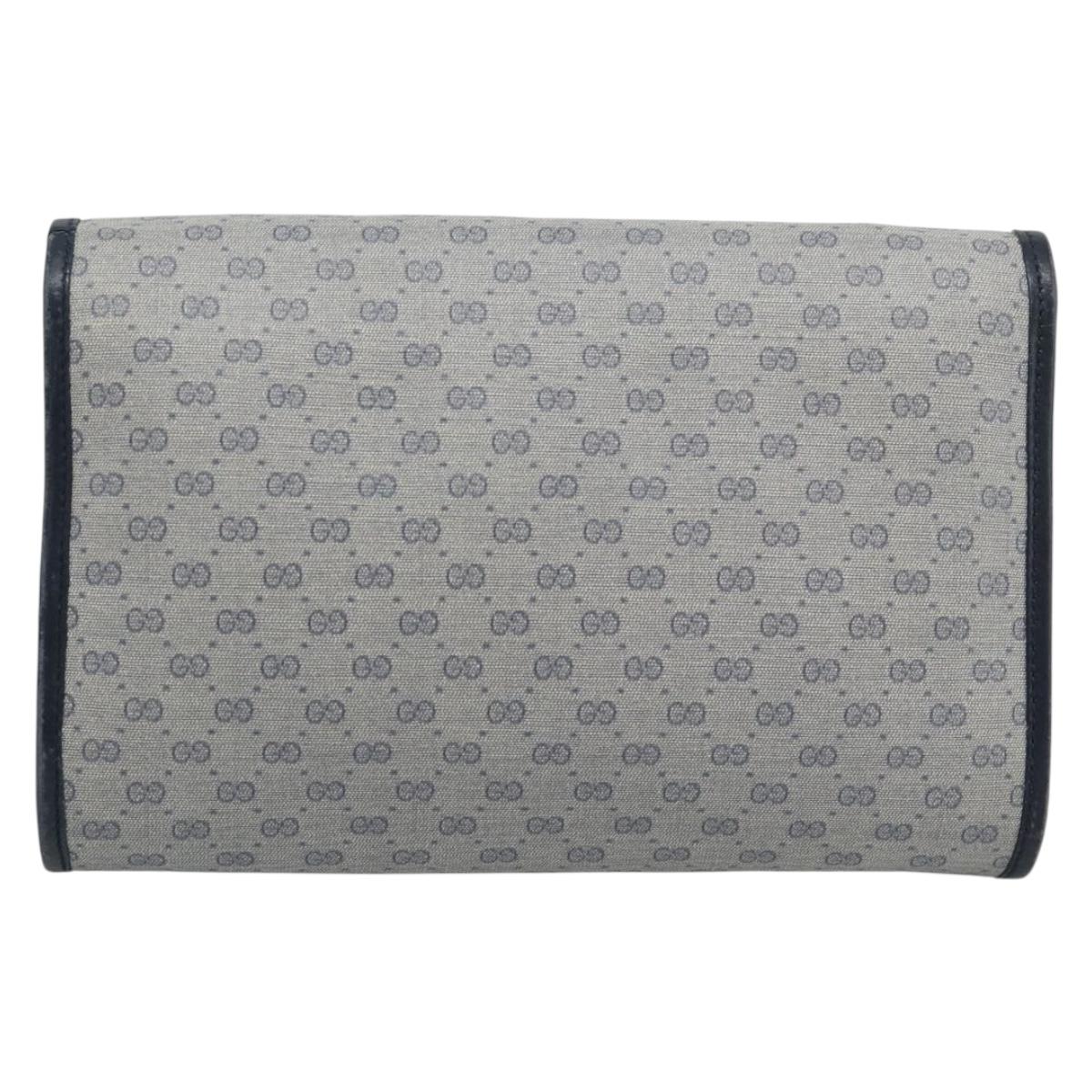GUCCI Micro GG Clutch Bag PVC Leather Navy 004 89 0265 Auth gh2263
