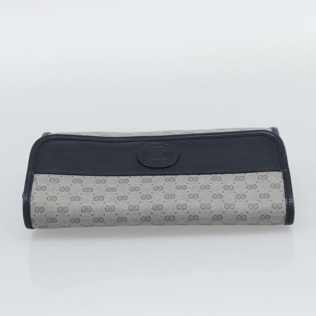 GUCCI Micro GG Clutch Bag PVC Leather Navy 004 89 0265 Auth gh2263