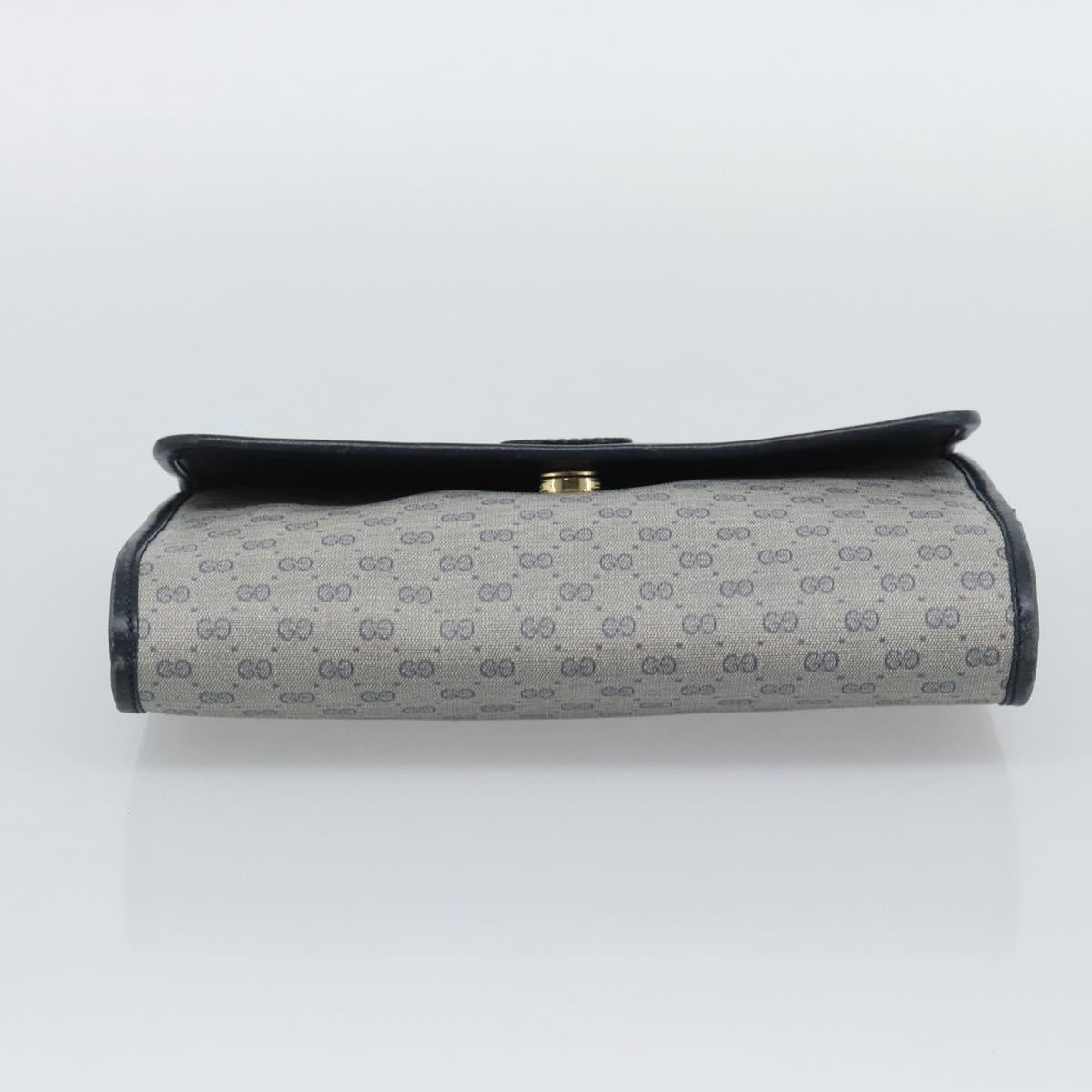 GUCCI Micro GG Clutch Bag PVC Leather Navy 004 89 0265 Auth gh2263