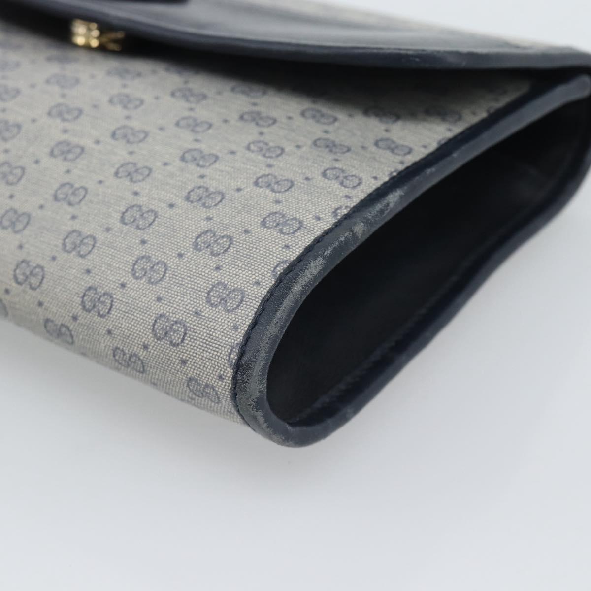 GUCCI Micro GG Clutch Bag PVC Leather Navy 004 89 0265 Auth gh2263