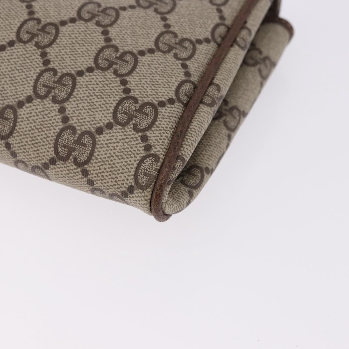 GUCCI GG Supreme Clutch Bag PVC Leather Beige 004 904 0190 Auth gh2264