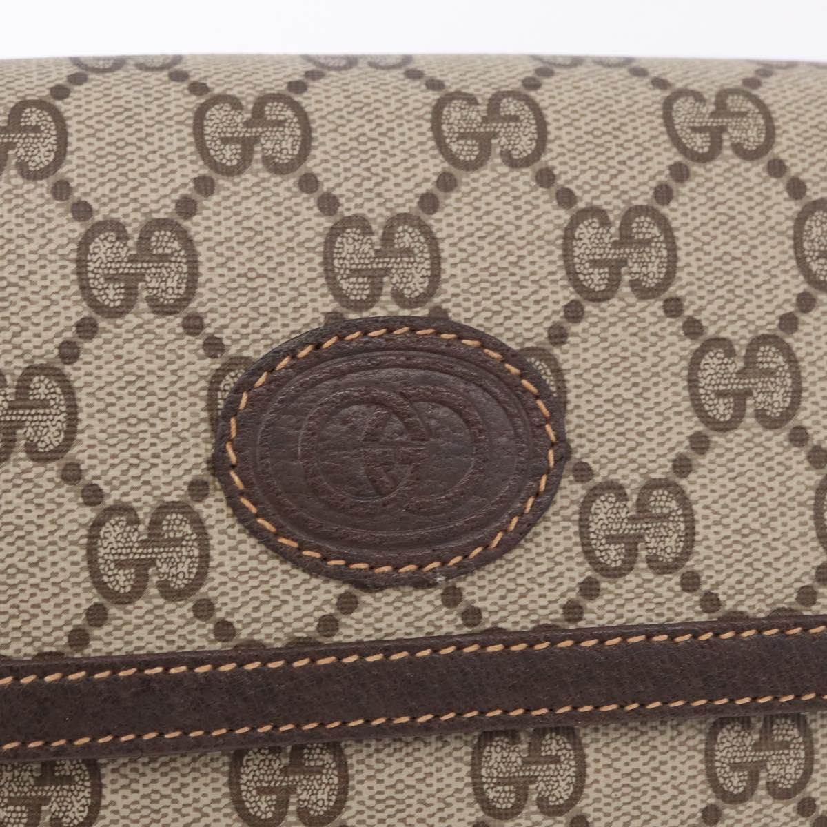 GUCCI GG Supreme Clutch Bag PVC Leather Beige 004 904 0190 Auth gh2264