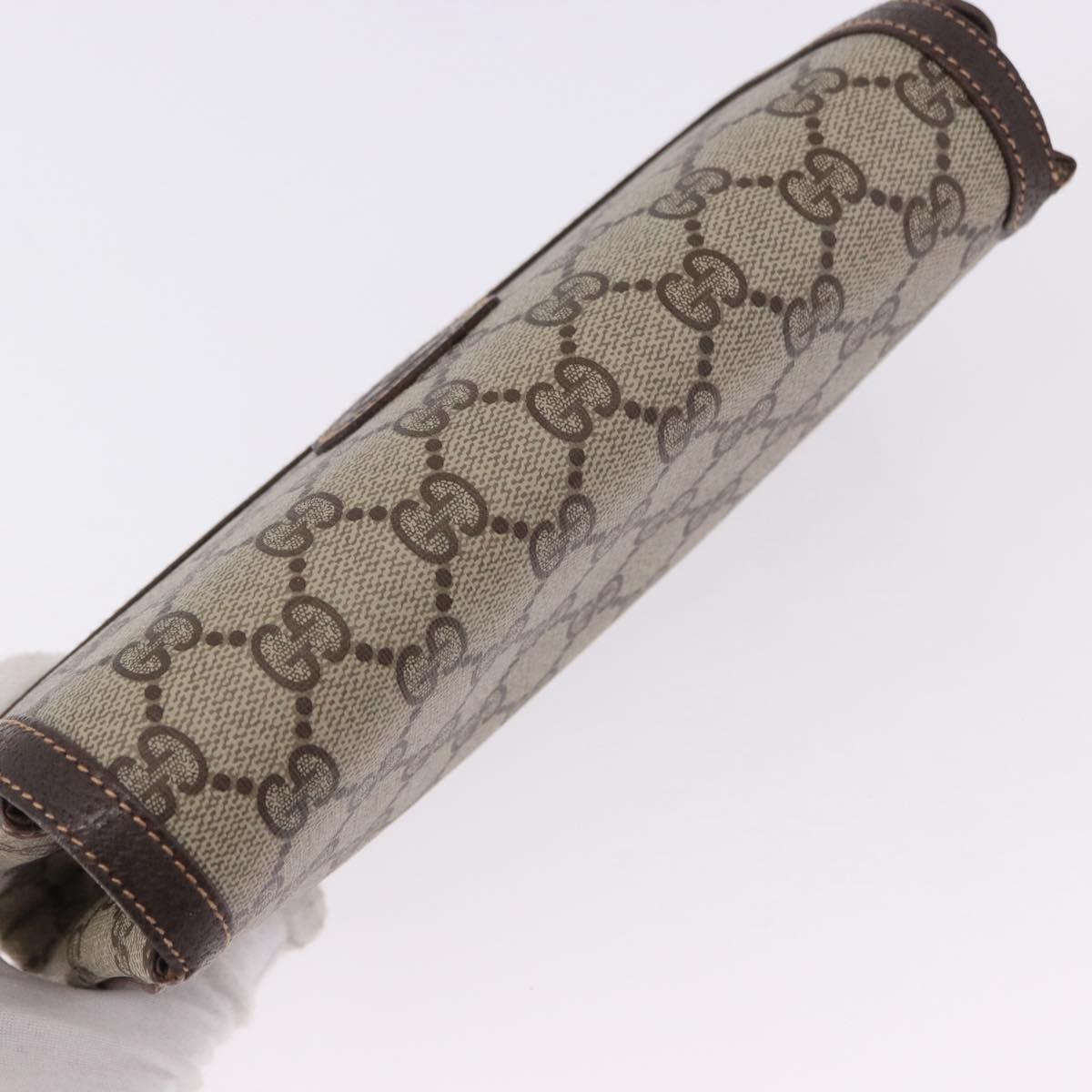 GUCCI GG Supreme Clutch Bag PVC Leather Beige 004 904 0190 Auth gh2264