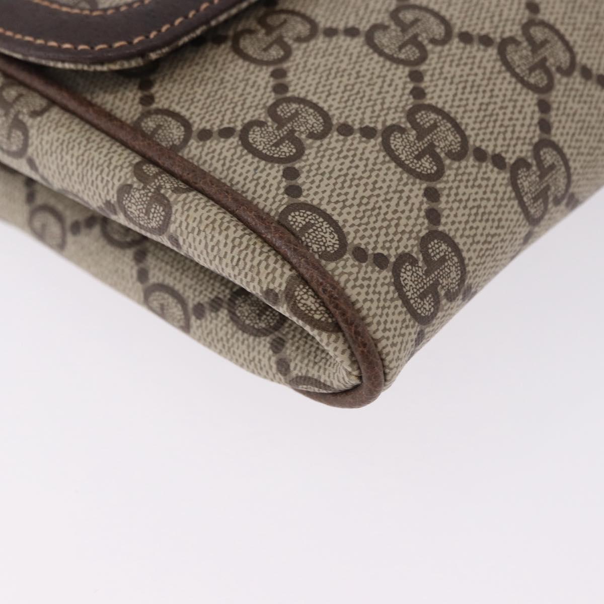GUCCI GG Supreme Clutch Bag PVC Leather Beige 004 904 0190 Auth gh2264