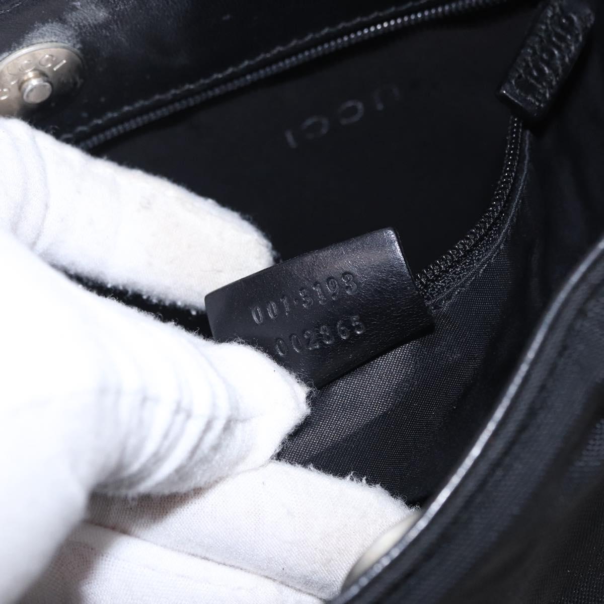 GUCCI Shoulder Bag Canvas Black 001 3193 Auth gh2266