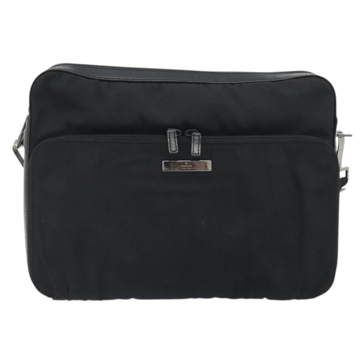 GUCCI Shoulder Bag Canvas Black Silver 001 3294 Auth gh2268