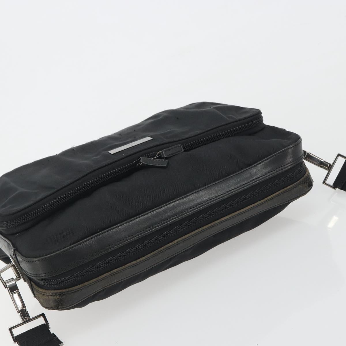 GUCCI Shoulder Bag Canvas Black Silver 001 3294 Auth gh2268