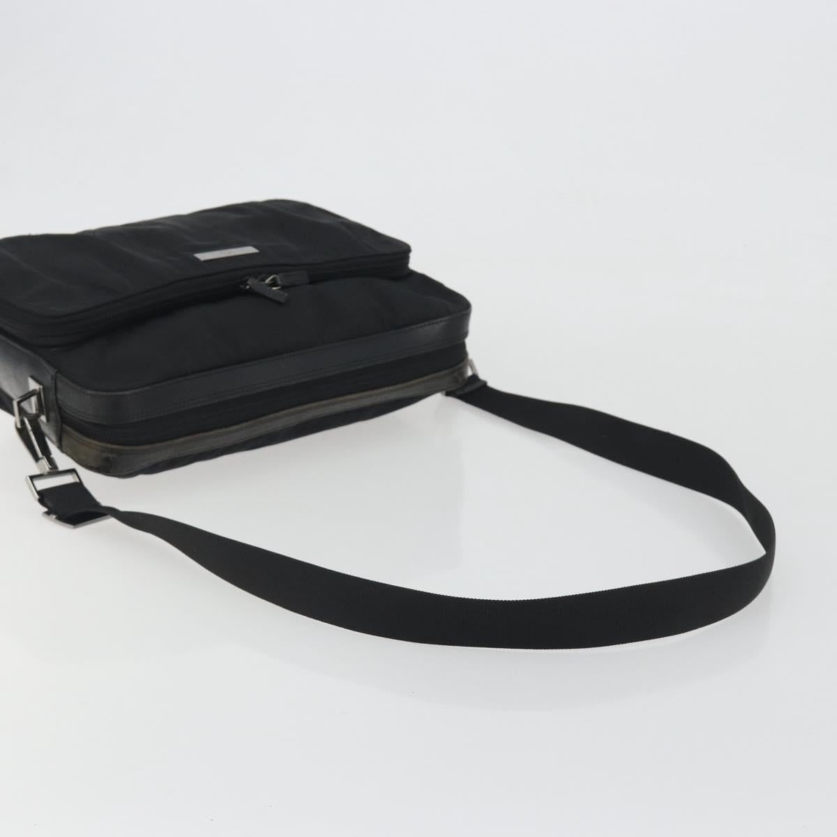 GUCCI Shoulder Bag Canvas Black Silver 001 3294 Auth gh2268
