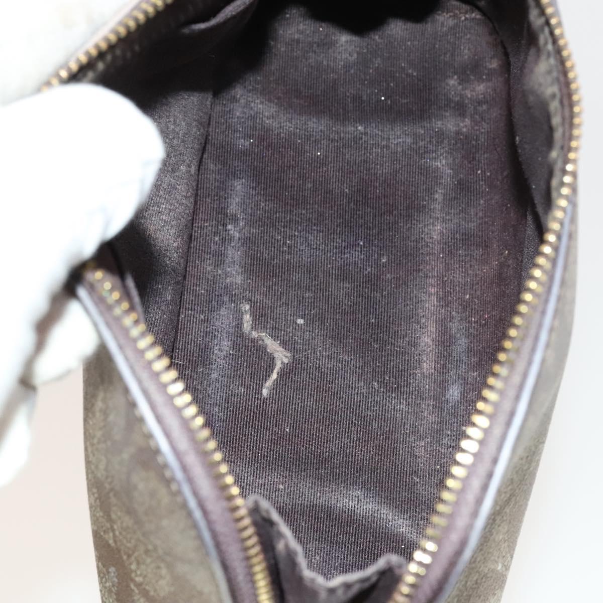 Coach Signature Pouch PVC Leather 5Set Beige White Auth gh227