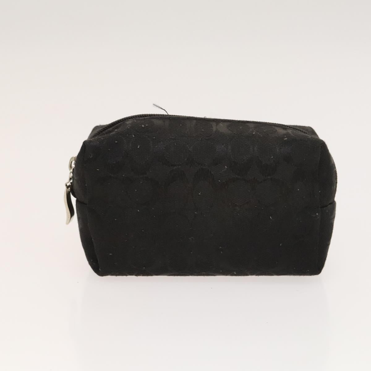 Coach Signature Pouch PVC Leather 5Set Beige White Auth gh227