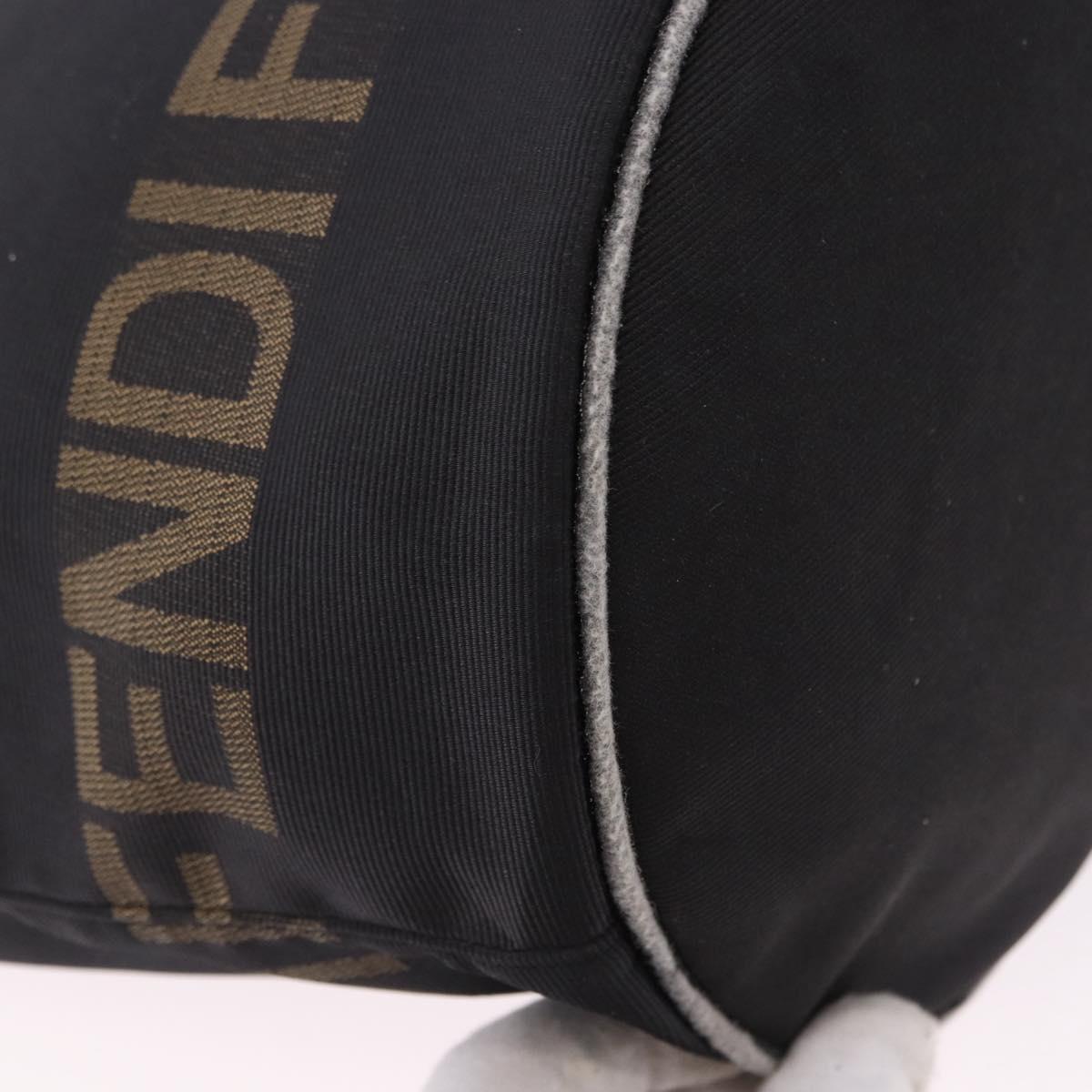 FENDI Hand Bag Canvas Black Auth gh2270