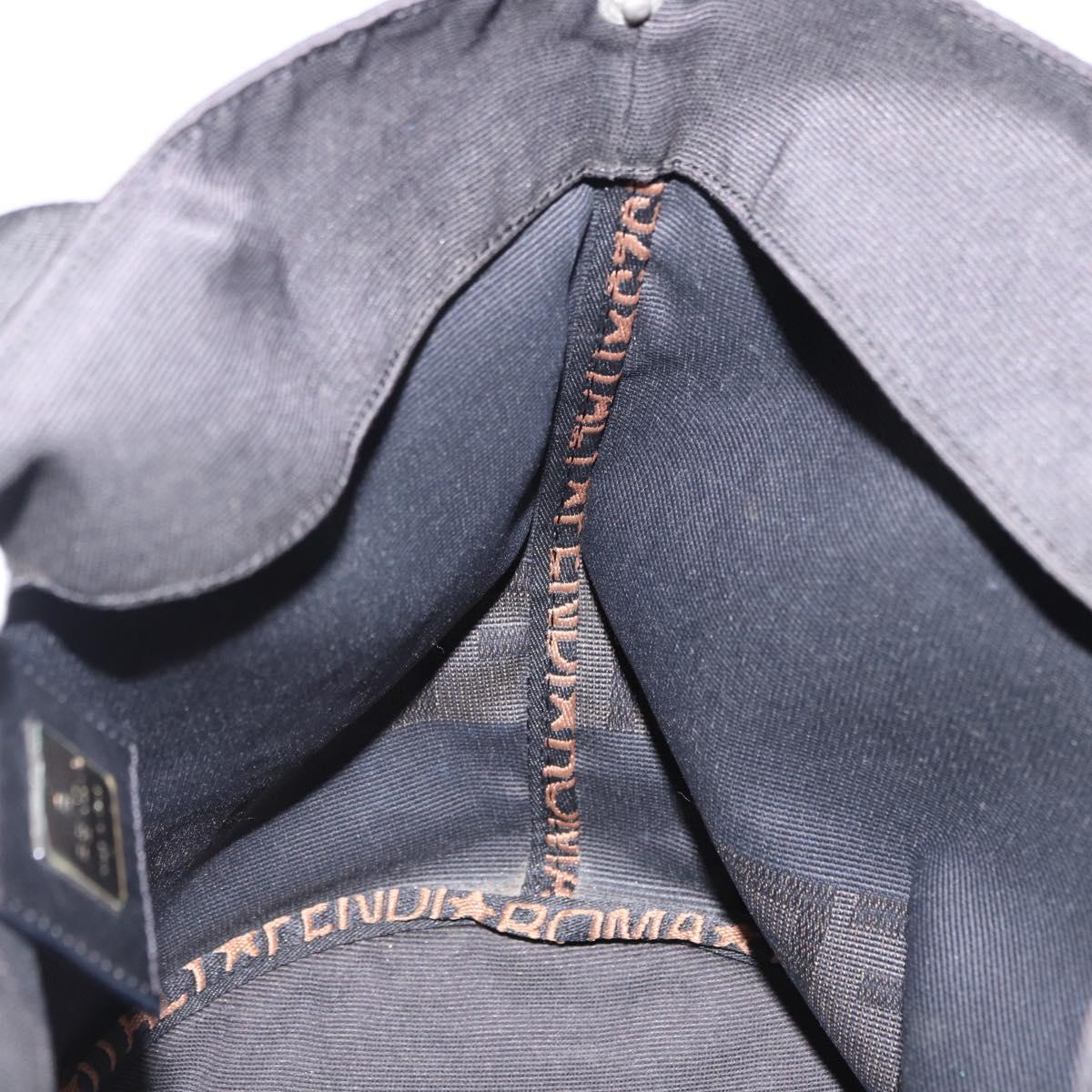 FENDI Hand Bag Canvas Black Auth gh2270