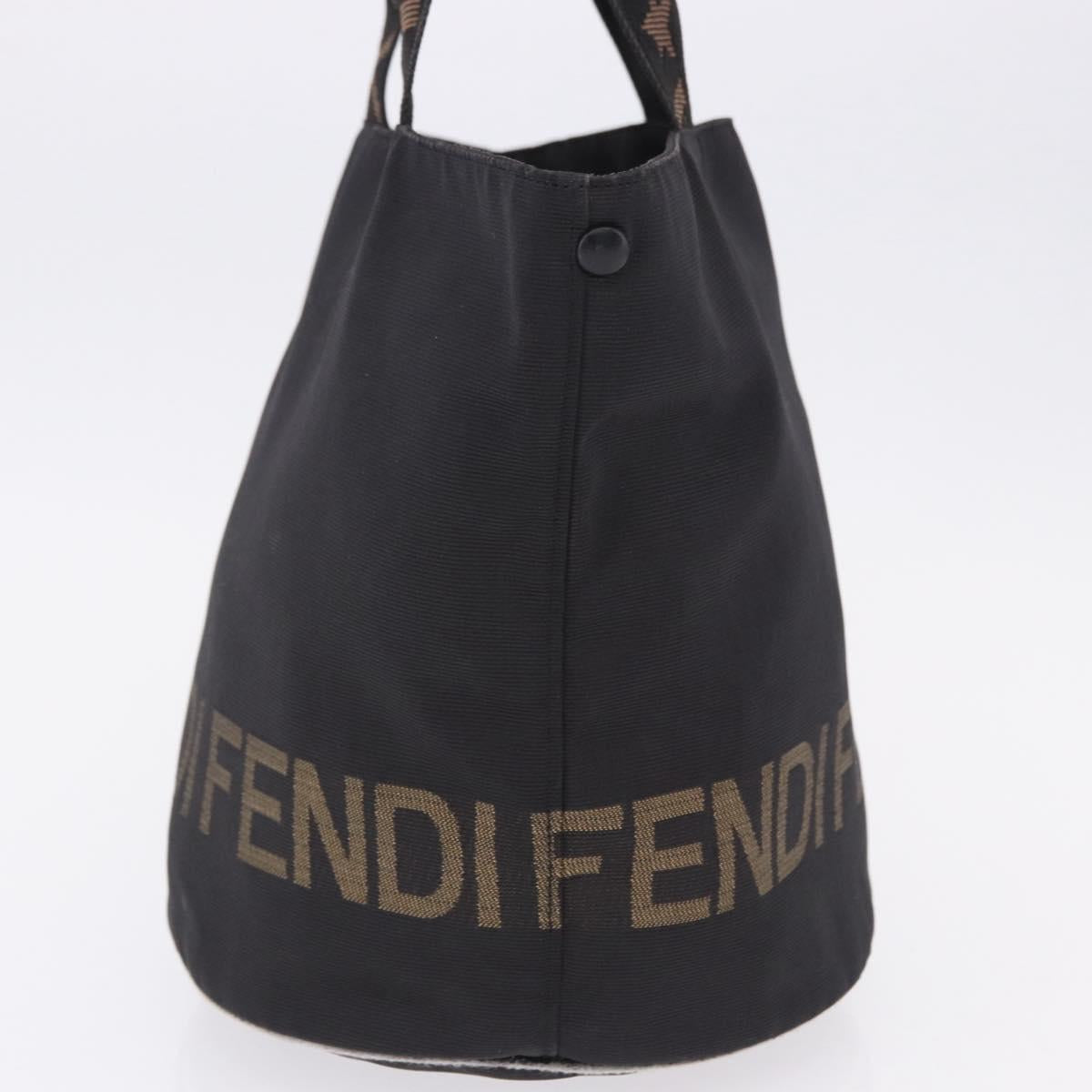 FENDI Hand Bag Canvas Black Auth gh2270