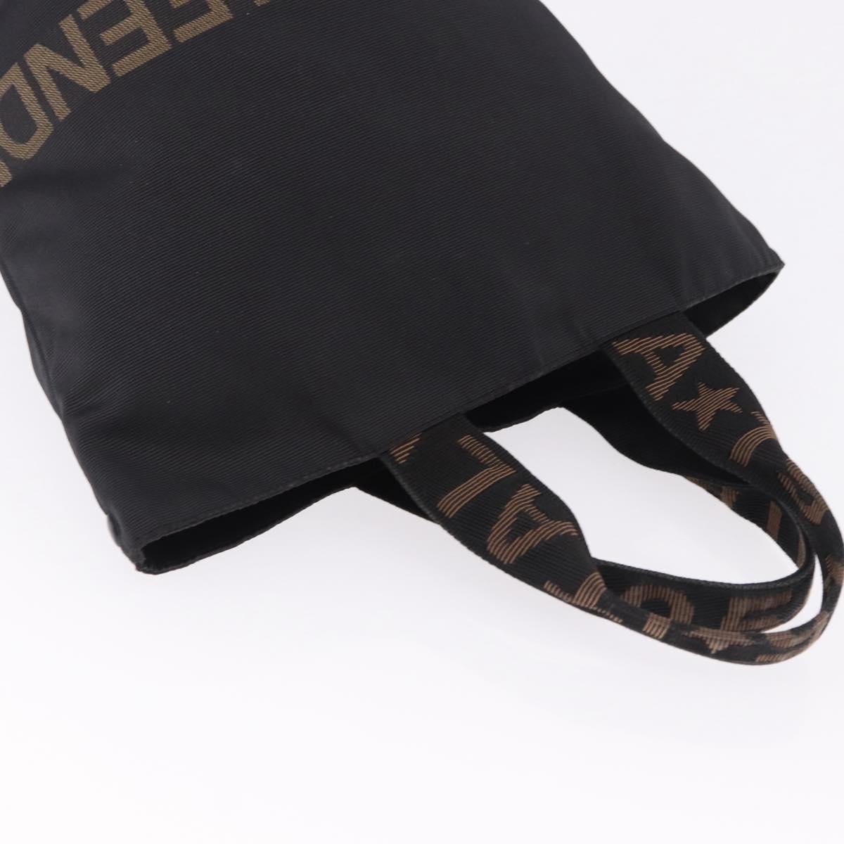 FENDI Hand Bag Canvas Black Auth gh2270
