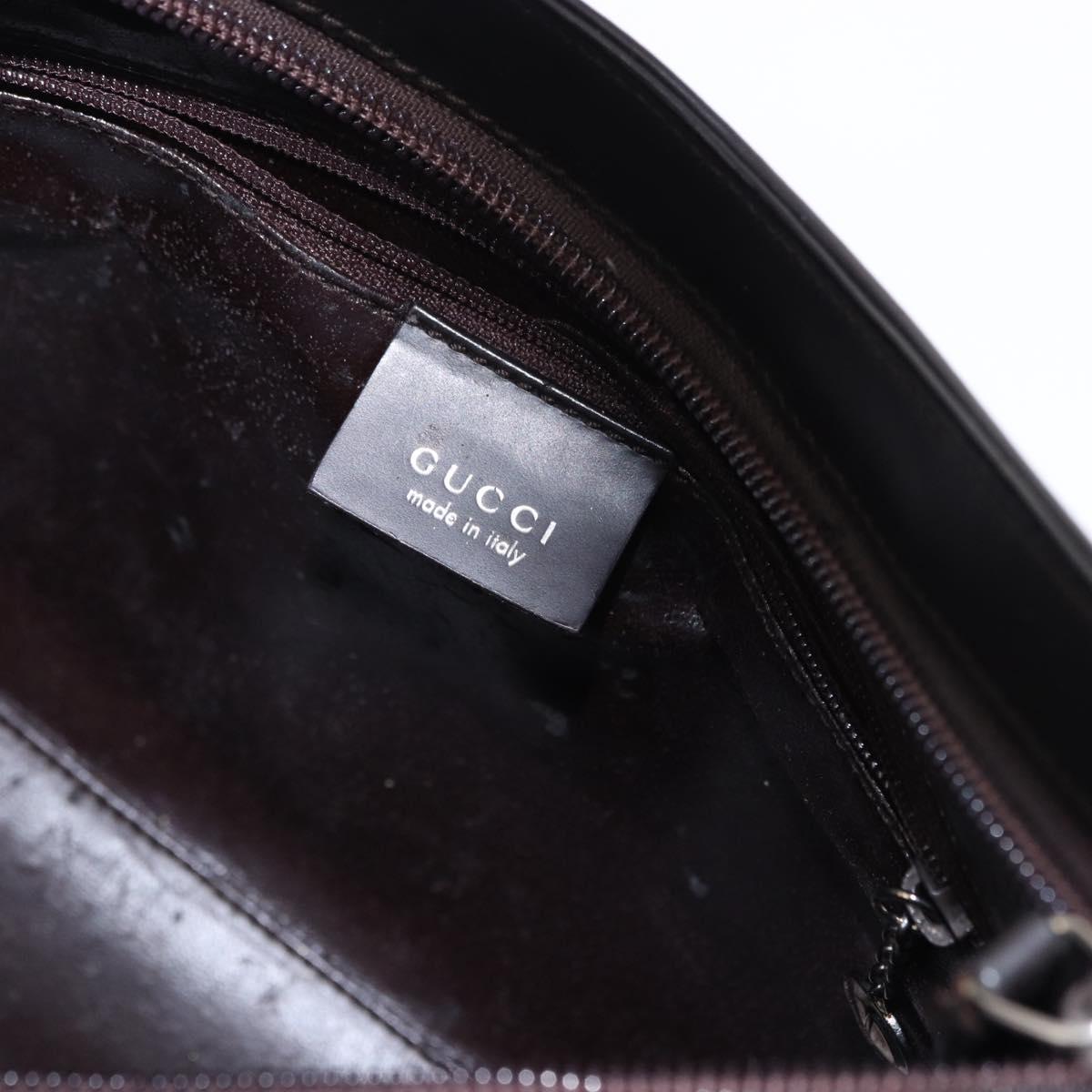 GUCCI Shoulder Bag Leather Black Silver 001 3015 Auth gh2272