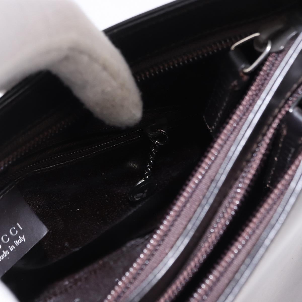 GUCCI Shoulder Bag Leather Black Silver 001 3015 Auth gh2272