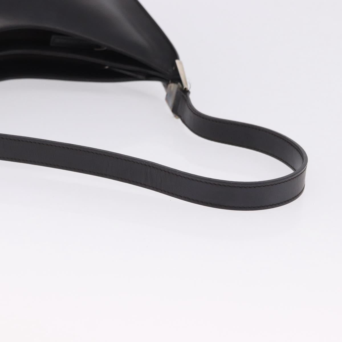 GUCCI Shoulder Bag Leather Black Silver 001 3015 Auth gh2272