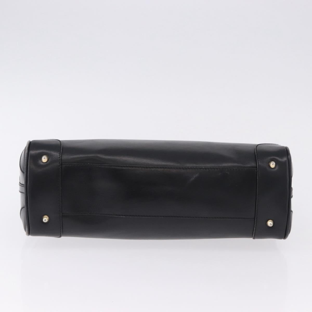 GUCCI Hand Bag Leather Black Gold Tone 000 106 1325 Auth gh2273