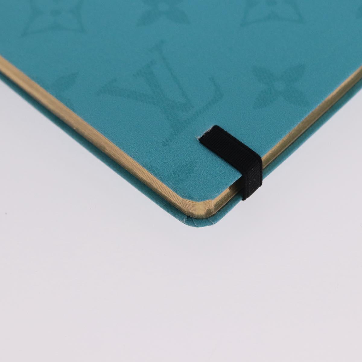 LOUIS VUITTON × TM Monogram Notebook MM Jane Light Blue LV Auth gh2275M
