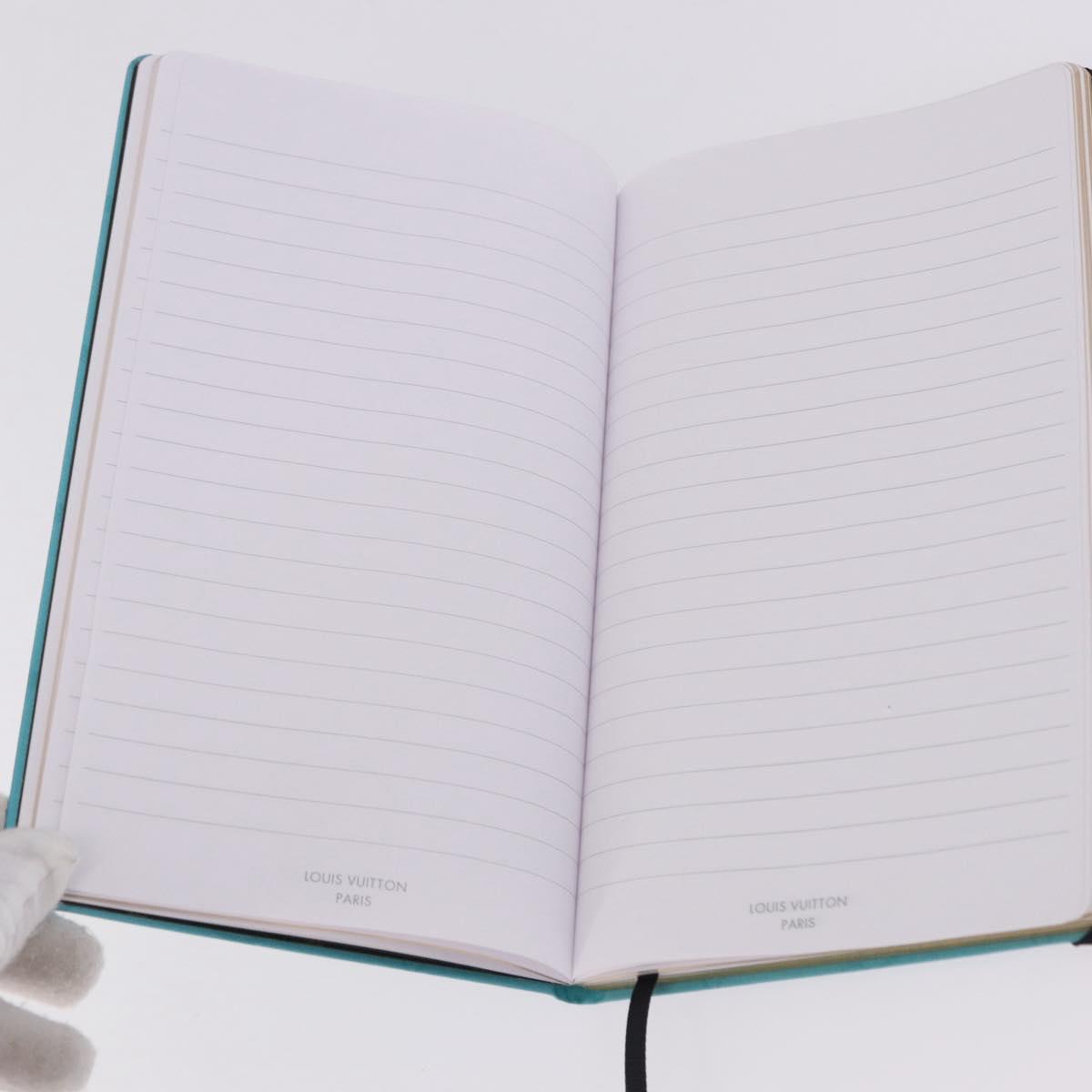 LOUIS VUITTON × TM Monogram Notebook MM Jane Light Blue LV Auth gh2275M