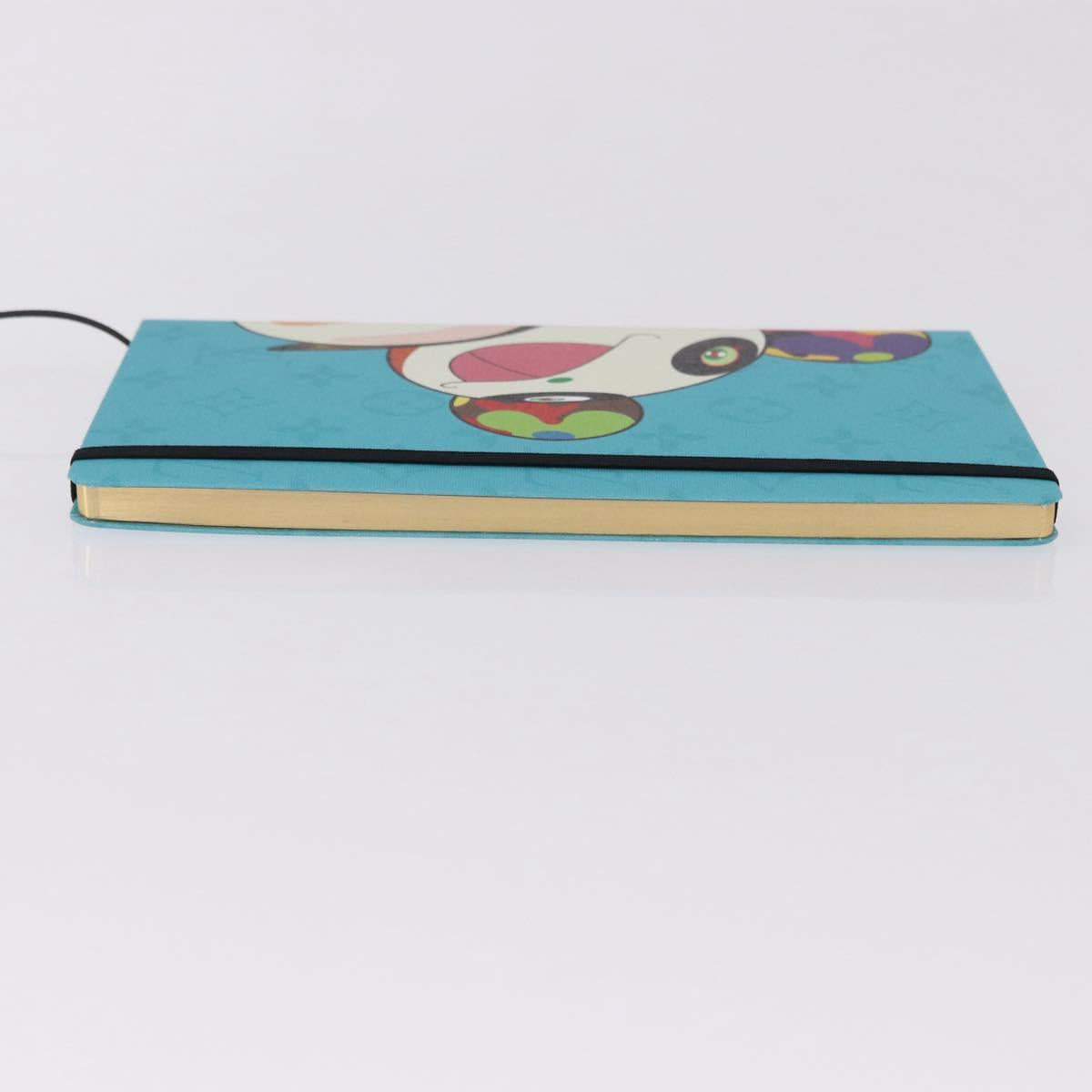LOUIS VUITTON × TM Monogram Notebook MM Jane Light Blue LV Auth gh2275M