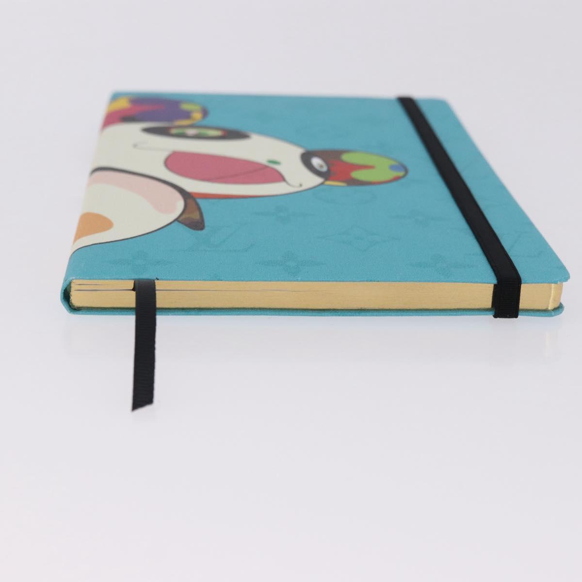 LOUIS VUITTON × TM Monogram Notebook MM Jane Light Blue LV Auth gh2275M