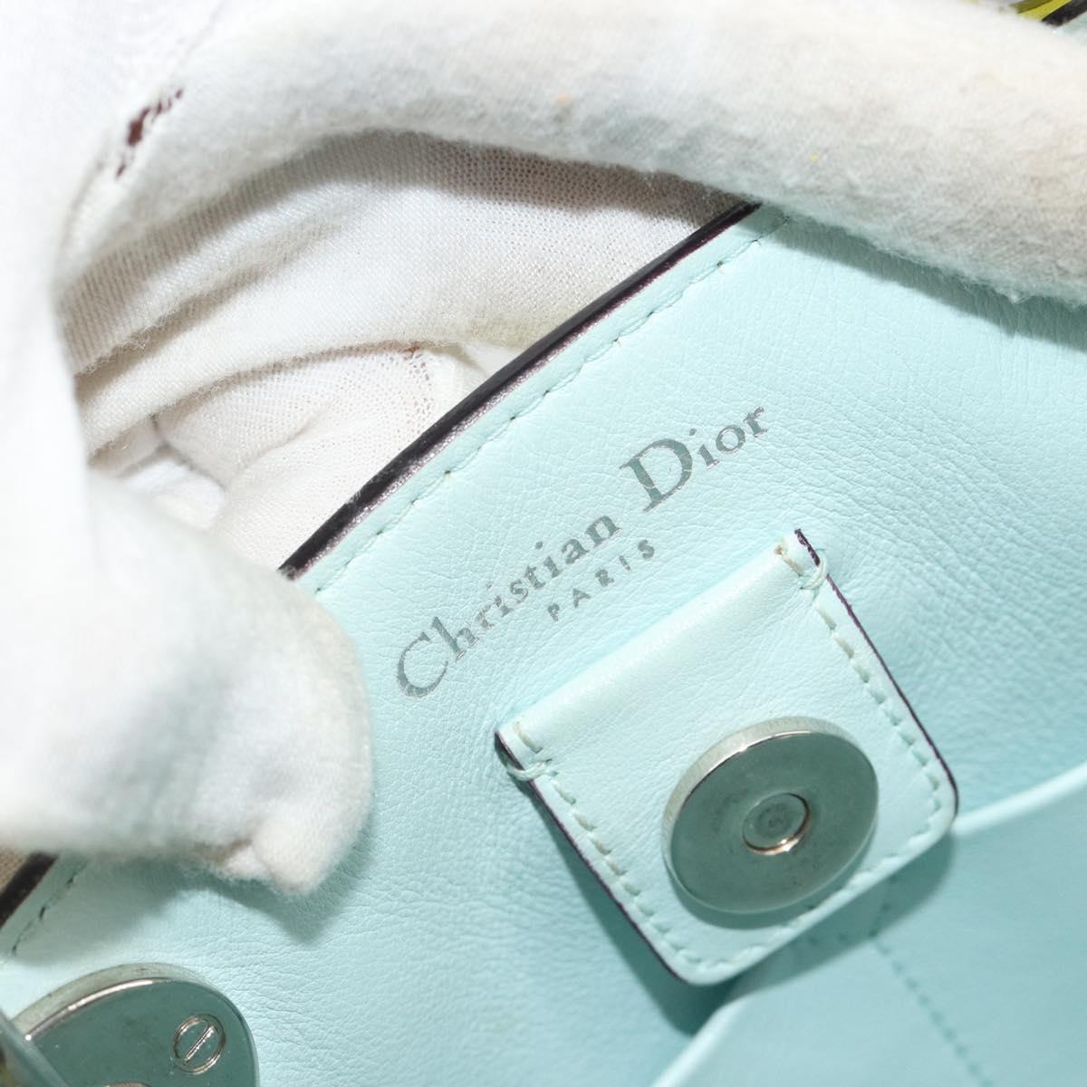 Christian Dior Diorissimo Hand Bag Leather 2way Yellow Silver Auth gh2276A