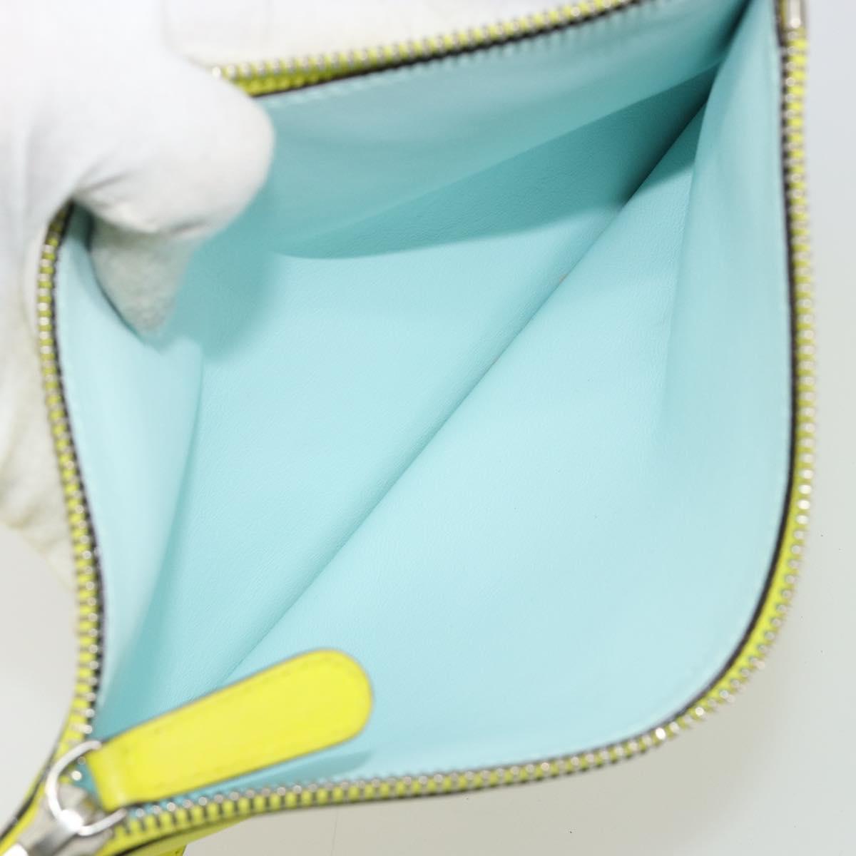 Christian Dior Diorissimo Hand Bag Leather 2way Yellow Silver Auth gh2276A