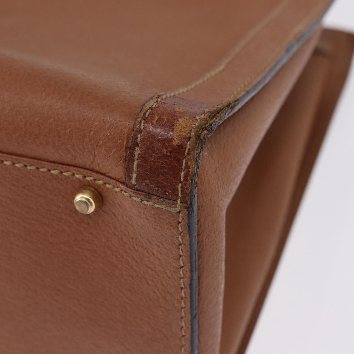 GUCCI Bamboo Hand Bag Leather Brown Gold Tone 002 2853 0260 0 Auth gh2279