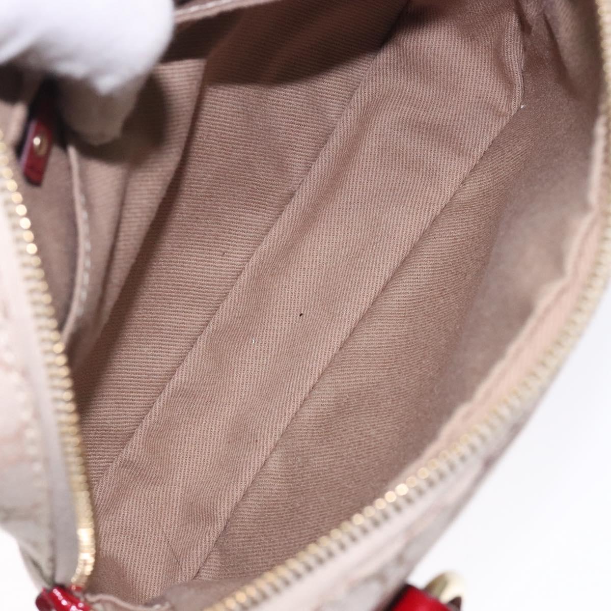 CELINE Macadam Canvas Shoulder Bag Beige Gold Auth gh228