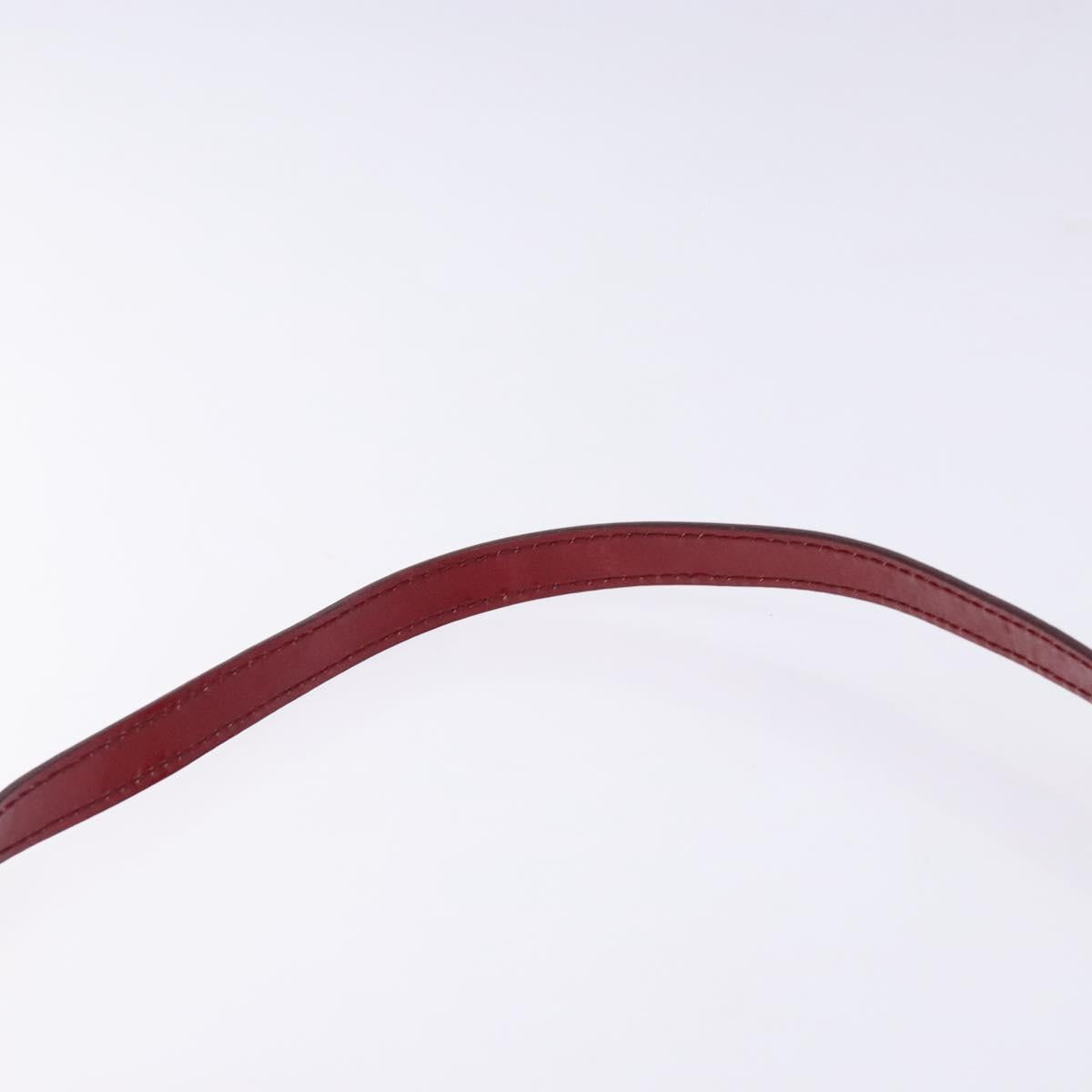 CELINE Macadam Canvas Shoulder Bag Beige Gold Auth gh228